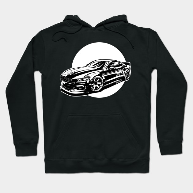 Ford Mustang pony GT Eco boost 2016 illustration graphics Hoodie by ASAKDESIGNS